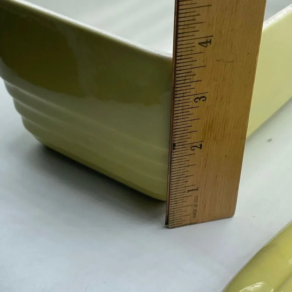 Vintage Hall Art Deco for Westinghouse yellow lidded refrigerator dish.